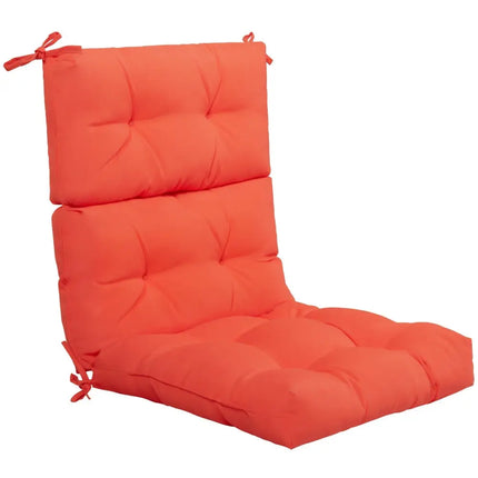 22 x 44 Inch Tufted Outdoor Patio Chair Seating Pad-Orange - Orange - Outdoor Furniture Accessories