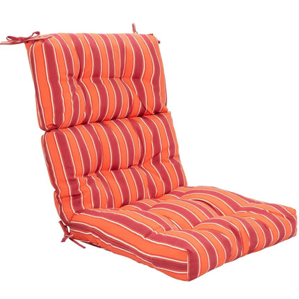 22 x 44 Inch Tufted Outdoor Patio Chair Seating Pad-Red - Red - Outdoor Furniture Accessories
