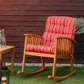 22 x 44 Inch Tufted Outdoor Patio Chair Seating Pad-Red - Red - Outdoor Furniture Accessories
