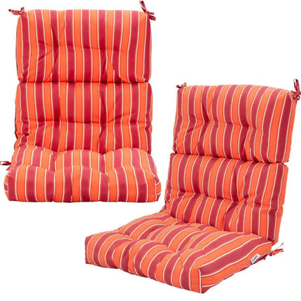 22 x 44 Inch Tufted Outdoor Patio Chair Seating Pad-Red - Red - Outdoor Furniture Accessories