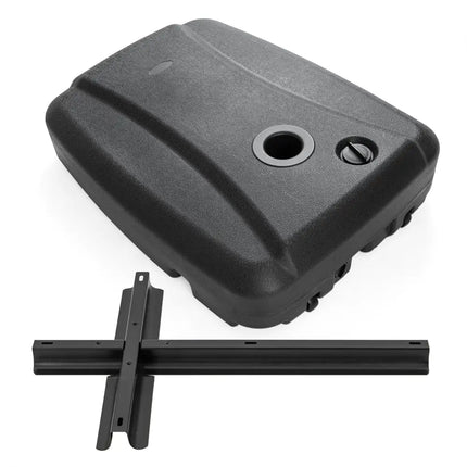 220 LBS Cantilever Patio Umbrella Base Stand with Wheels Fillable offset Umbrella Stand-Black - Black - Outdoor