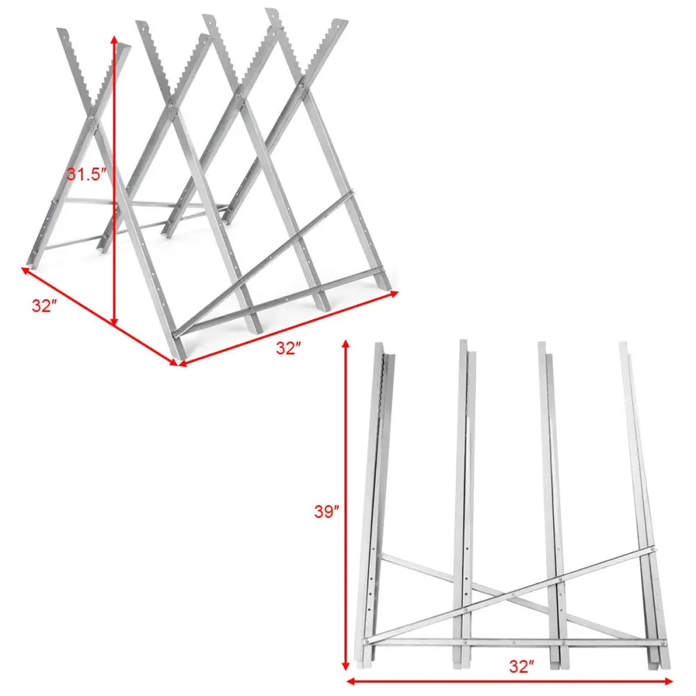 220 lbs Heavy Duty Portable Foldable Steel Sawhorse - Silver - Garages