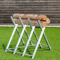220 lbs Heavy Duty Portable Foldable Steel Sawhorse - Silver - Garages