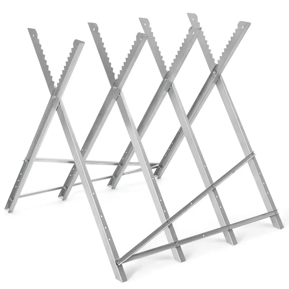 220 lbs Heavy Duty Portable Foldable Steel Sawhorse - Silver - Garages