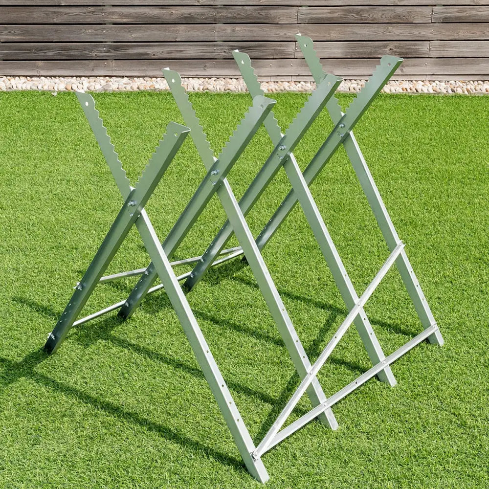 220 lbs Heavy Duty Portable Foldable Steel Sawhorse - Silver - Garages
