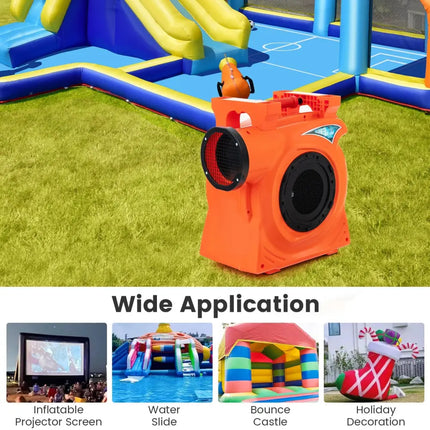 2200W 3 HP Commercial Air Blower for Giant Outdoor Inflatable Bounce House - Orange - Air Blowers