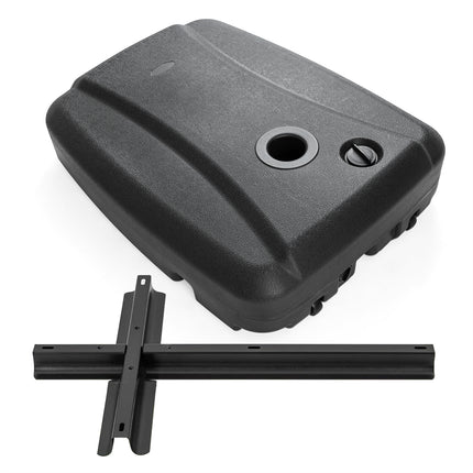 220 LBS Cantilever Patio Umbrella Base Stand with Wheels Fillable offset Umbrella Stand-Black