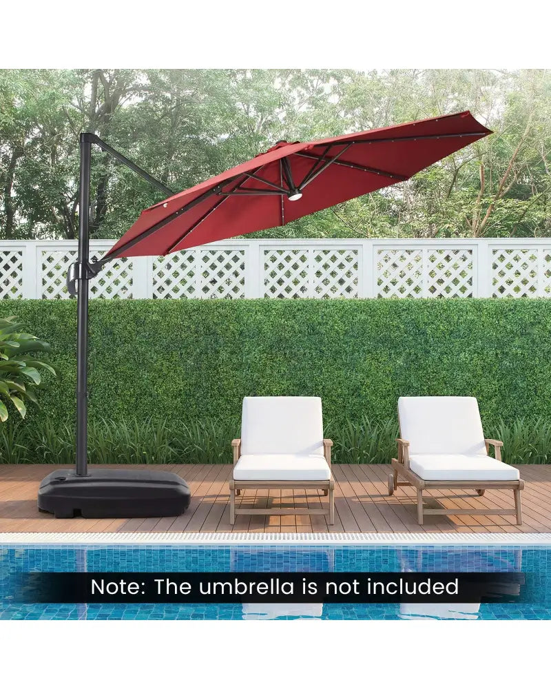 225 LBS Cantilever Patio Umbrella Base with Wheels and Crossed Base - Outdoor Umbrella Bases