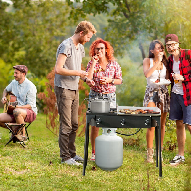 225000 BTU Portable Propane 3 Burner Gas Cooker - Oasis Home Essentials