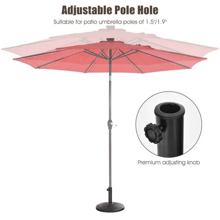 22Lbs Patio Resin Umbrella Base with Wicker Style for Outdoor Use - Bronze - Outdoor Umbrella Bases