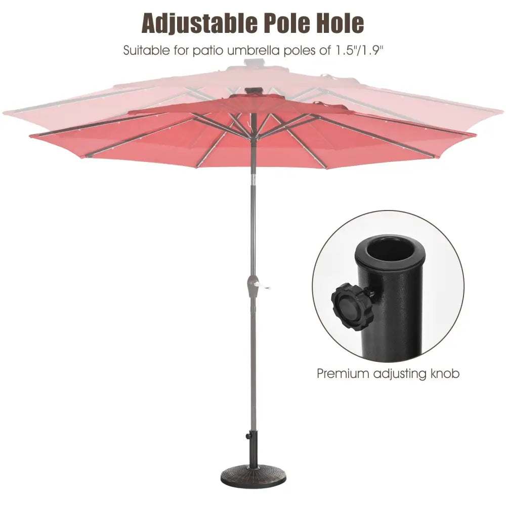 22Lbs Patio Resin Umbrella Base with Wicker Style for Outdoor Use - Bronze - Outdoor Umbrella Bases