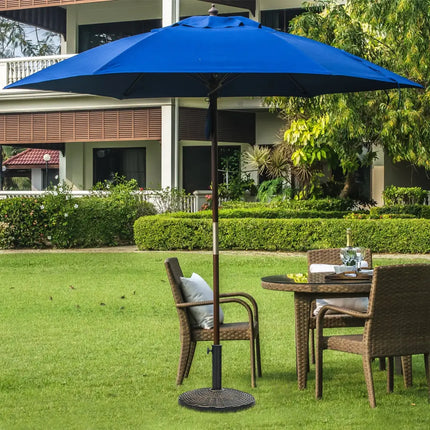22Lbs Patio Resin Umbrella Base with Wicker Style for Outdoor Use - Bronze - Outdoor Umbrella Bases