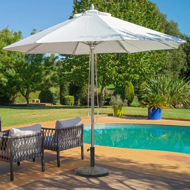22Lbs Patio Resin Umbrella Base with Wicker Style for Outdoor Use - Bronze - Outdoor Umbrella Bases