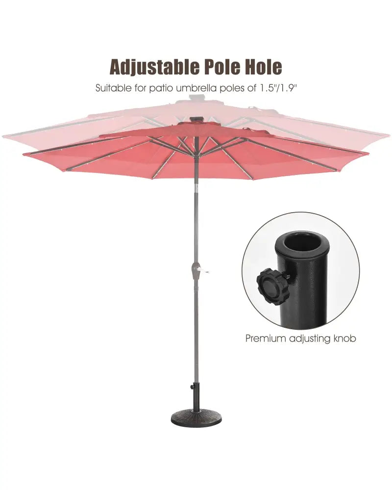 22Lbs Patio Resin Umbrella Base with Wicker Style for Outdoor Use - Bronze - Outdoor Umbrella Bases