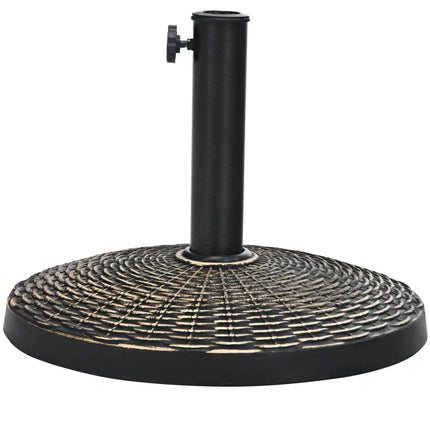 22Lbs Patio Resin Umbrella Base with Wicker Style for Outdoor Use - Bronze - Outdoor Umbrella Bases
