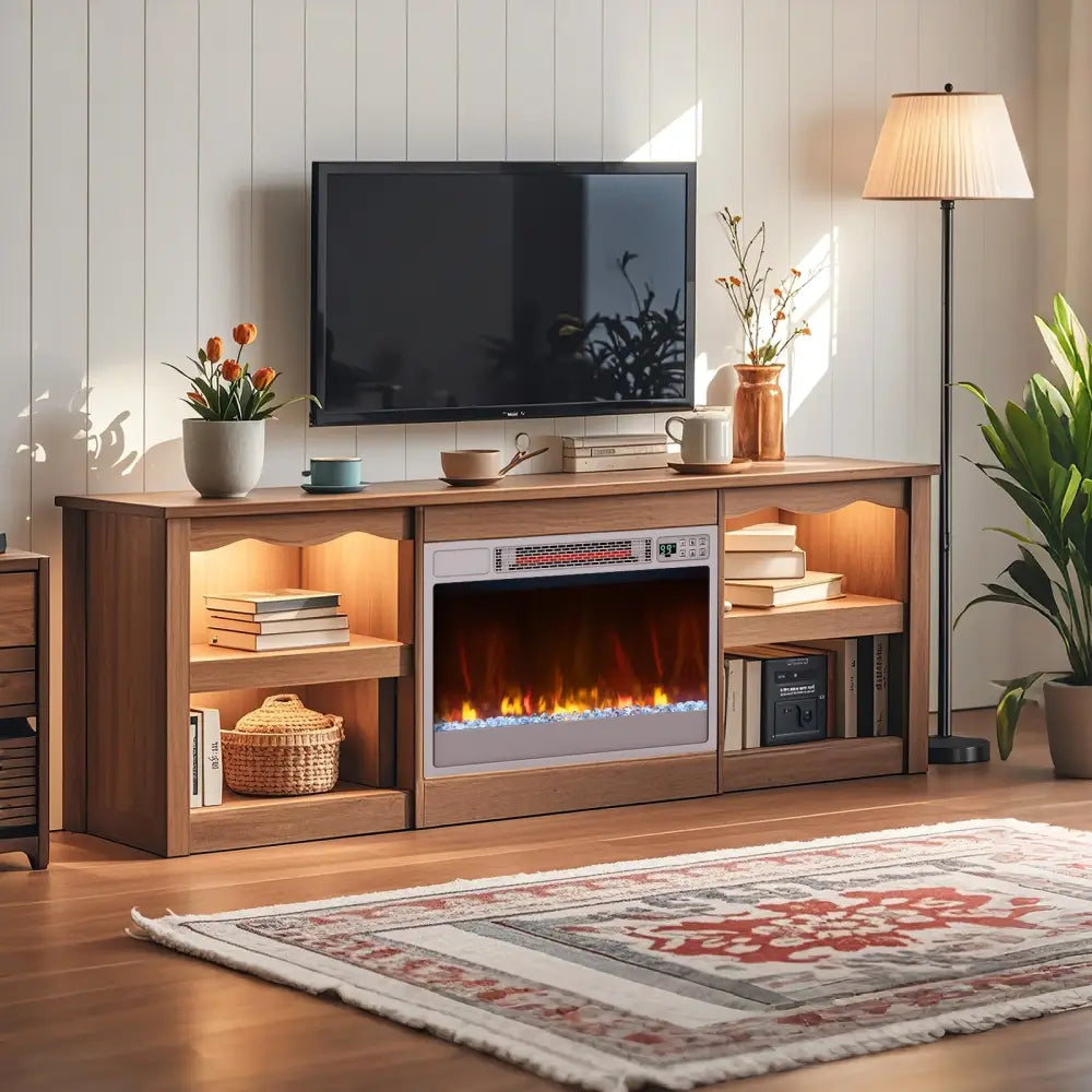 23 Inch 1500W Recessed Electric Fireplace Insert with Remote Control-Silver - Silver - Fireplaces
