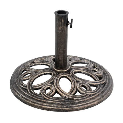 23-lbs 17 3/4 Inch Round Umbrella Base Stand - Bronze - Outdoor Umbrella Bases