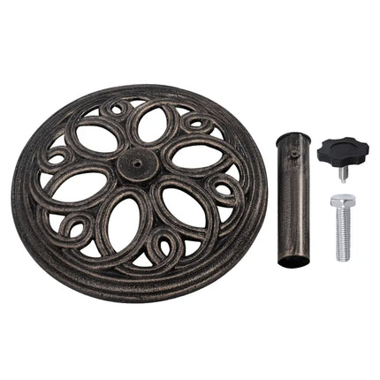 23-lbs 17 3/4 Inch Round Umbrella Base Stand - Bronze - Outdoor Umbrella Bases