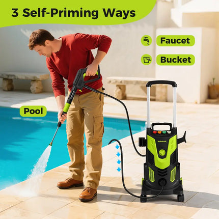 2300 PSI 1.8 GPM Electric High Pressure Power Washer-Green - Green - Pressure Washers