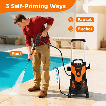 2300 PSI 1.8 GPM Electric High Pressure Power Washer-Orange - Orange - Pressure Washers