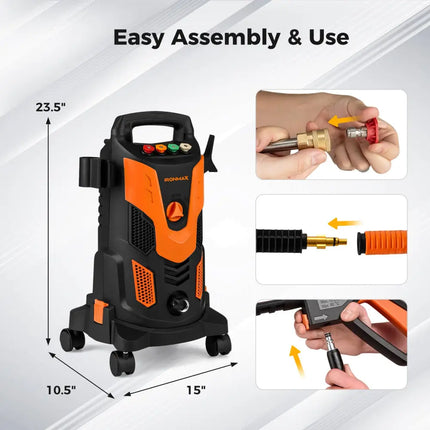 2300 PSI 1.8 GPM Electric High Pressure Power Washer-Orange - Orange - Pressure Washers