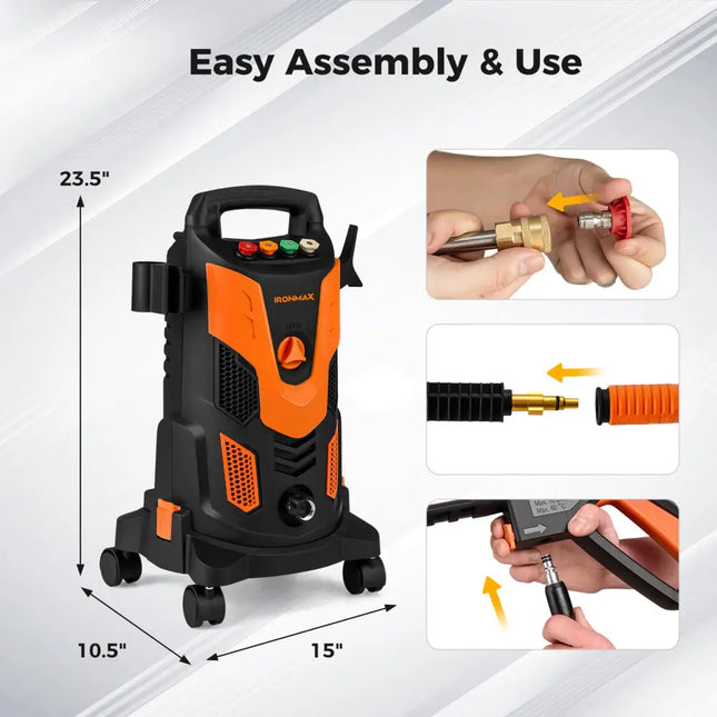 2300 PSI 1.8 GPM Electric High Pressure Power Washer-Orange - Orange - Pressure Washers