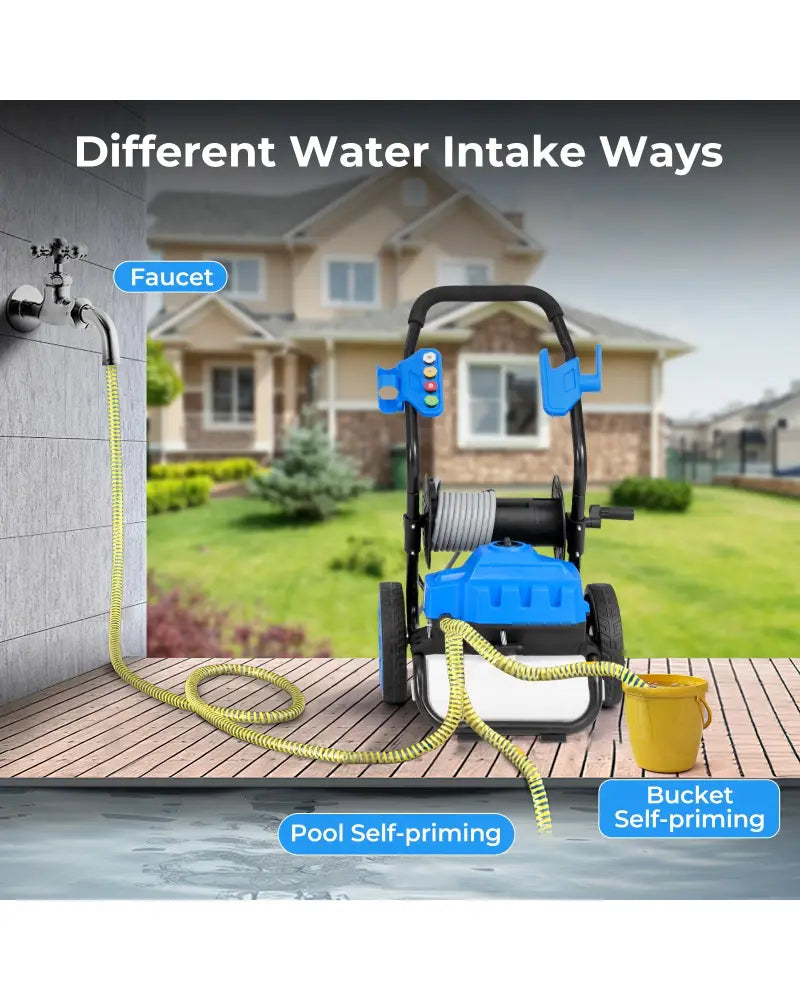 2300 PSI 1.8 GPM Electric Pressure Washer with Wheels and 5 Quick Connect Nozzles-Blue - Blue - Pressure Washers
