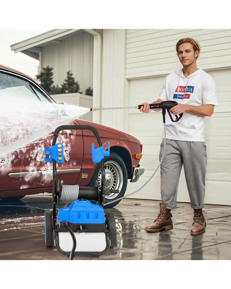 2300 PSI 1.8 GPM Electric Pressure Washer with Wheels and 5 Quick Connect Nozzles-Blue - Blue - Pressure Washers