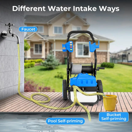 2300 PSI 1.8 GPM Electric Pressure Washer with Wheels and 5 Quick Connect Nozzles-Blue - Blue - Pressure Washers