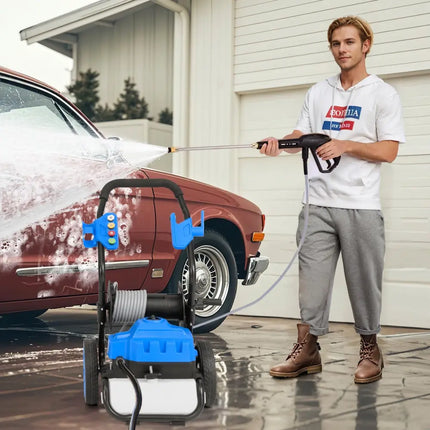 2300 PSI 1.8 GPM Electric Pressure Washer with Wheels and 5 Quick Connect Nozzles-Blue - Blue - Pressure Washers