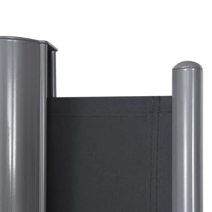 237 x 63 Inch Patio Retractable Double Folding Side Awning Screen Divider - Gray - Outdoor Shades
