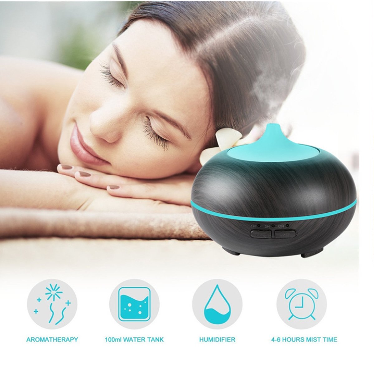 Mistyrious Essential Oil Humidifier | Natural Oak Aroma Diffuser