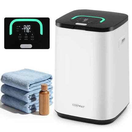 23L Large Hot Towel Heater with Rapid Heating and Adjustable Timer-White Costway