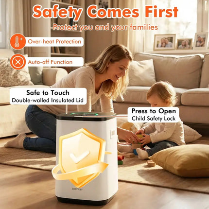 23L Large Hot Towel Heater with Rapid Heating and Adjustable Timer-White Costway