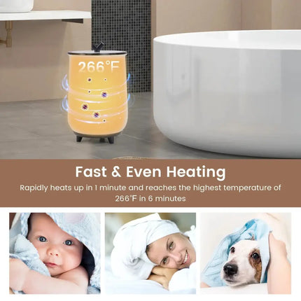 23L Large Luxury Bucket-Style Towel Warmer with Fragrant Disc Holder-Black Costway