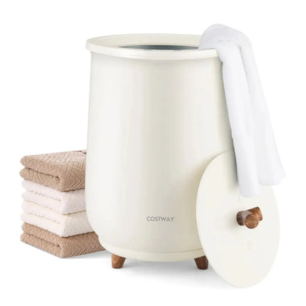 23L Large Luxury Bucket-Style Towel Warmer with Fragrant Disc Holder-Gray Costway