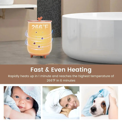 23L Large Luxury Bucket-Style Towel Warmer with Fragrant Disc Holder-Coffee Costway