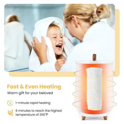 23L Large Luxury Bucket-Style Towel Warmer with Fragrant Disc Holder-White Costway