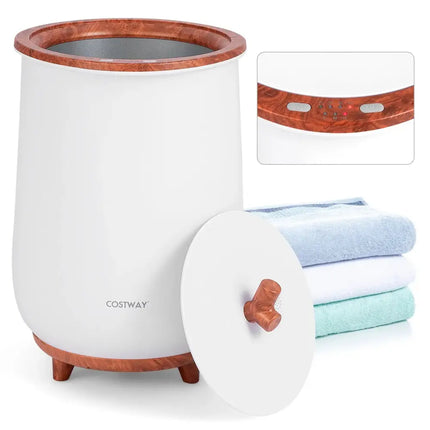 23L Large Luxury Bucket-Style Towel Warmer with Fragrant Disc Holder-Coffee Costway