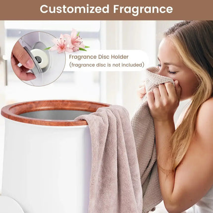 23L Large Luxury Bucket-Style Towel Warmer with Fragrant Disc Holder-Coffee Costway