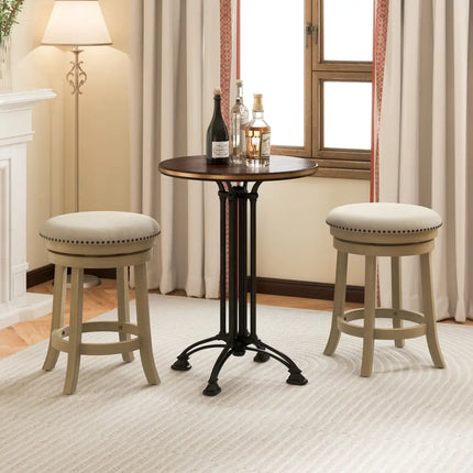 24/26 Inches Swivel Bar Stools Set of 2 wth Wooden Frame-24 inches Costway