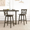 24/29 Inch Bar Stool Set of 2 Wooden Bar Chairs with Rubber Wood Frame-29 inches Costway