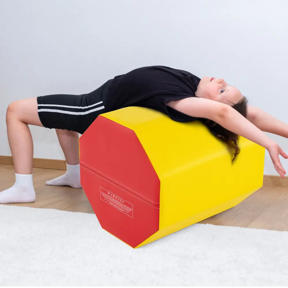 24.5 Inch x 24.5 Inch Octagon Gymnastics Mat with Waterproof Zippered Cover-Yellow - Yellow - Yoga & Gym Mats