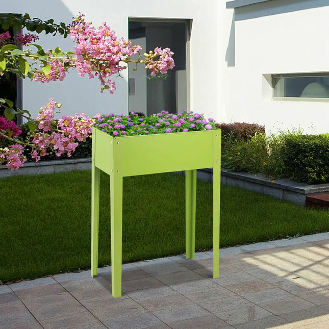 24.5 x 12.5 Inch Outdoor Elevated Garden Plant Flower Bed - Green - Raised Garden Beds