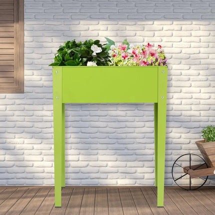 24.5 x 12.5 Inch Outdoor Elevated Garden Plant Flower Bed - Green - Raised Garden Beds