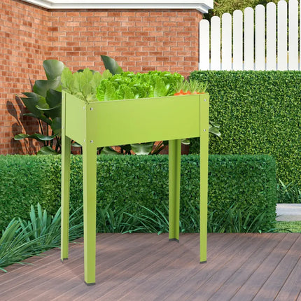 24.5 x 12.5 Inch Outdoor Elevated Garden Plant Flower Bed - Green - Raised Garden Beds
