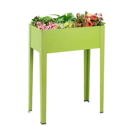 24.5 x 12.5 Inch Outdoor Elevated Garden Plant Flower Bed - Green - Raised Garden Beds