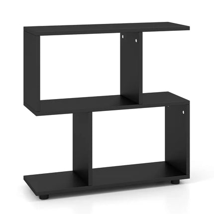 24 Inch 3-Tier Geometric Bookshelf with Thick Foot Pads-Black Costway