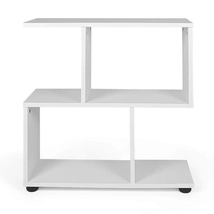 24 Inch 3-Tier Geometric Bookshelf with Thick Foot Pads-White Costway
