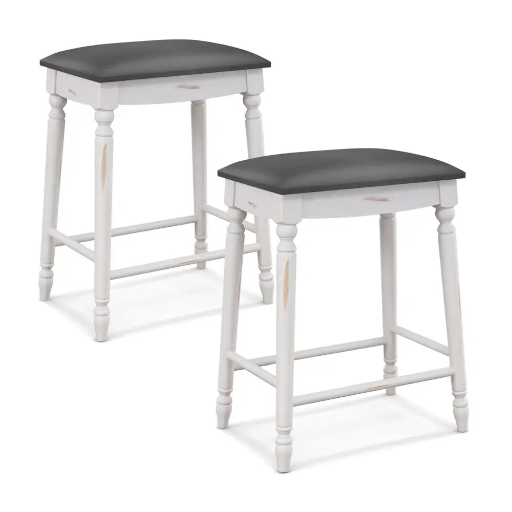 24 Inch Bar Stool Set of 2 with Padded Seat Cushions and Wood Legs-24 inches Costway